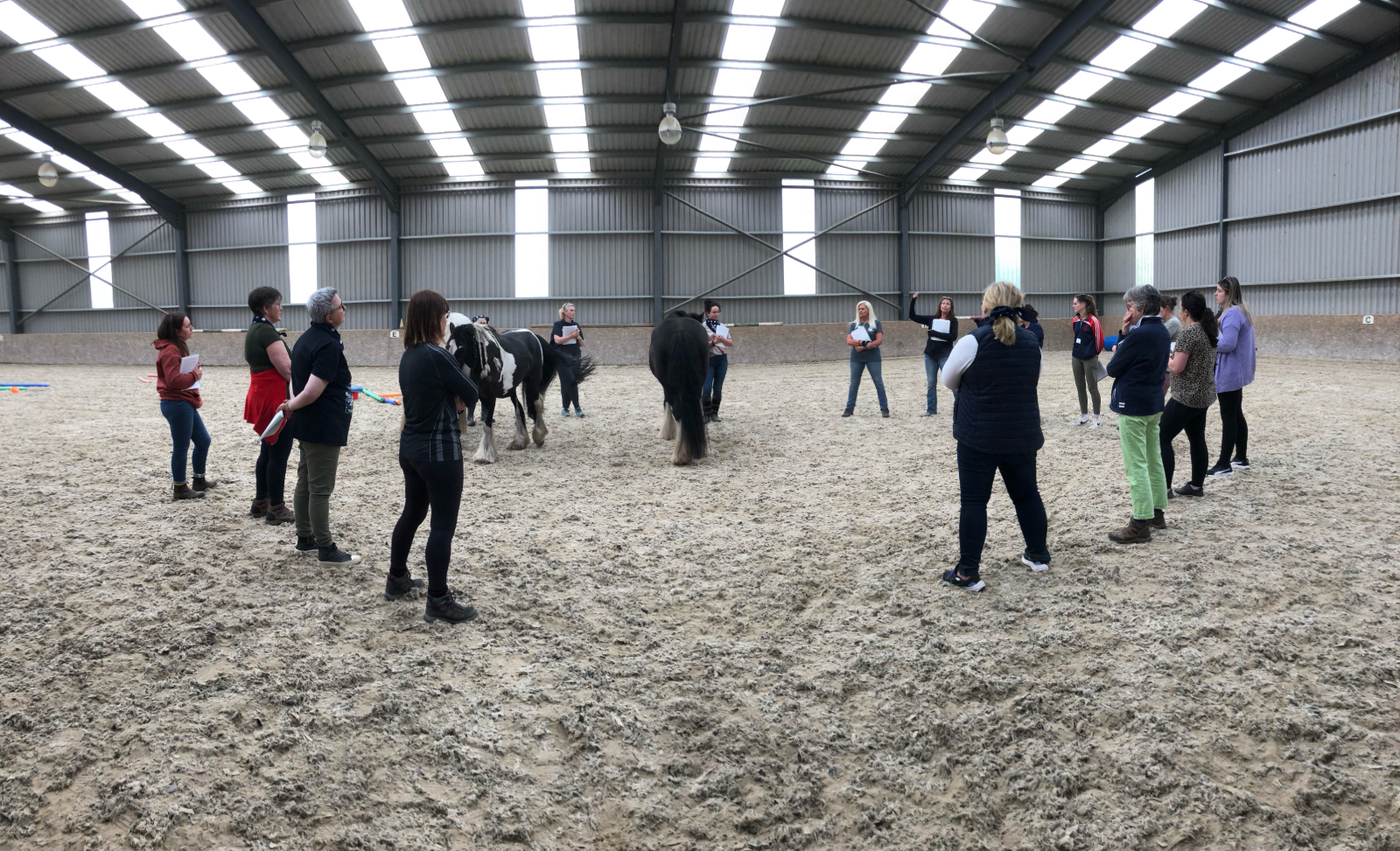 A group of people in an arena during training in Ireland